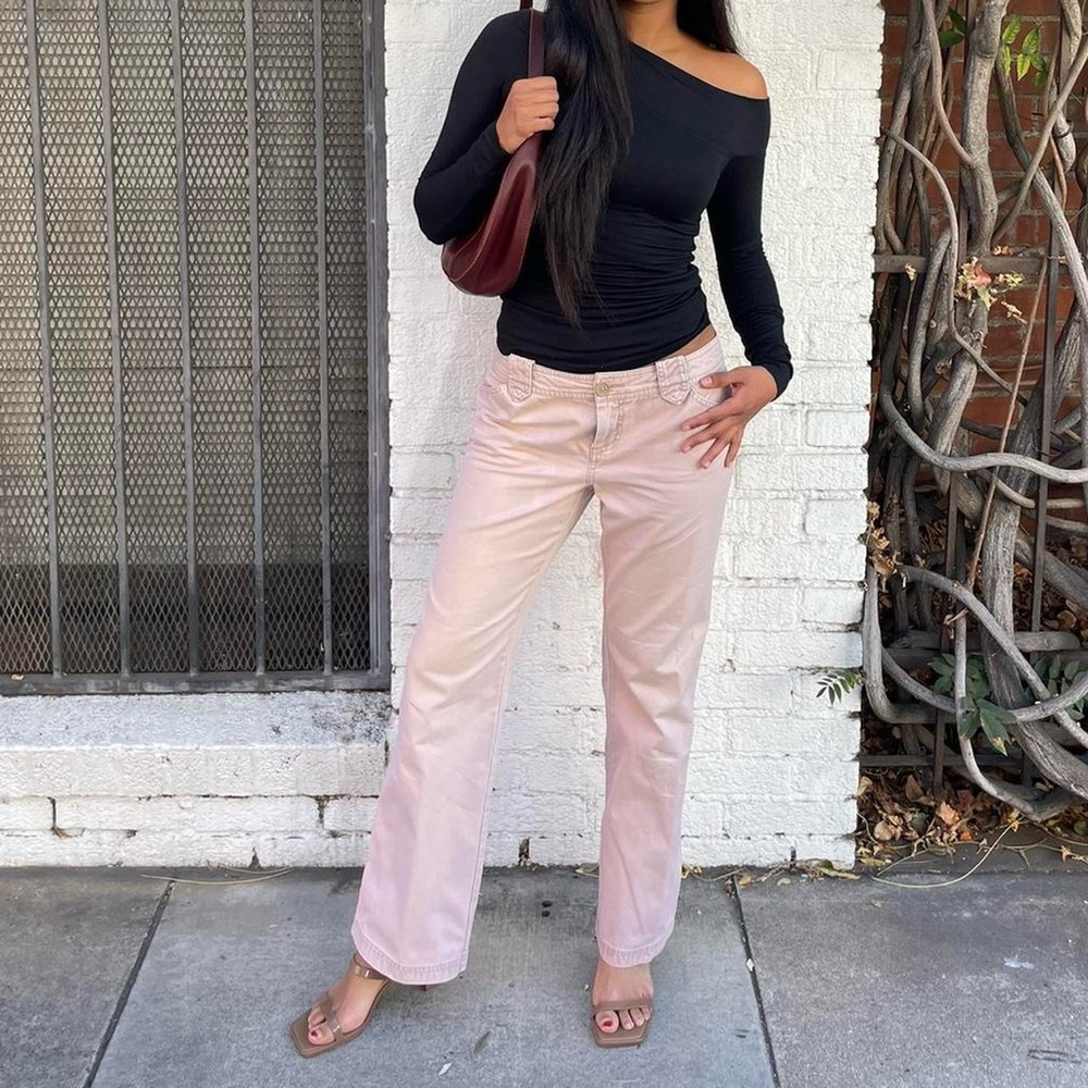 gap y2k light Pink low-rise flare pants sz 6